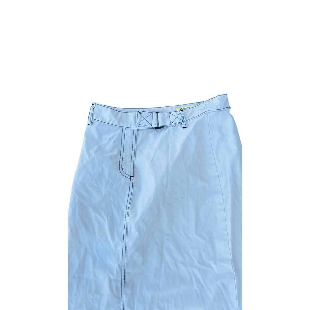 🕶️ Vintage Dawls Snap Skirt White Midi – Snap Closure USA Made sz 5 Nylon y2k - Picture 2 of 4